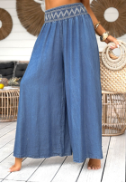 Spodnie wide leg Extremely Welcome niebieskie