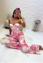 Body kostium kąpielowy we wzory La Milla Dreamy Places różowy