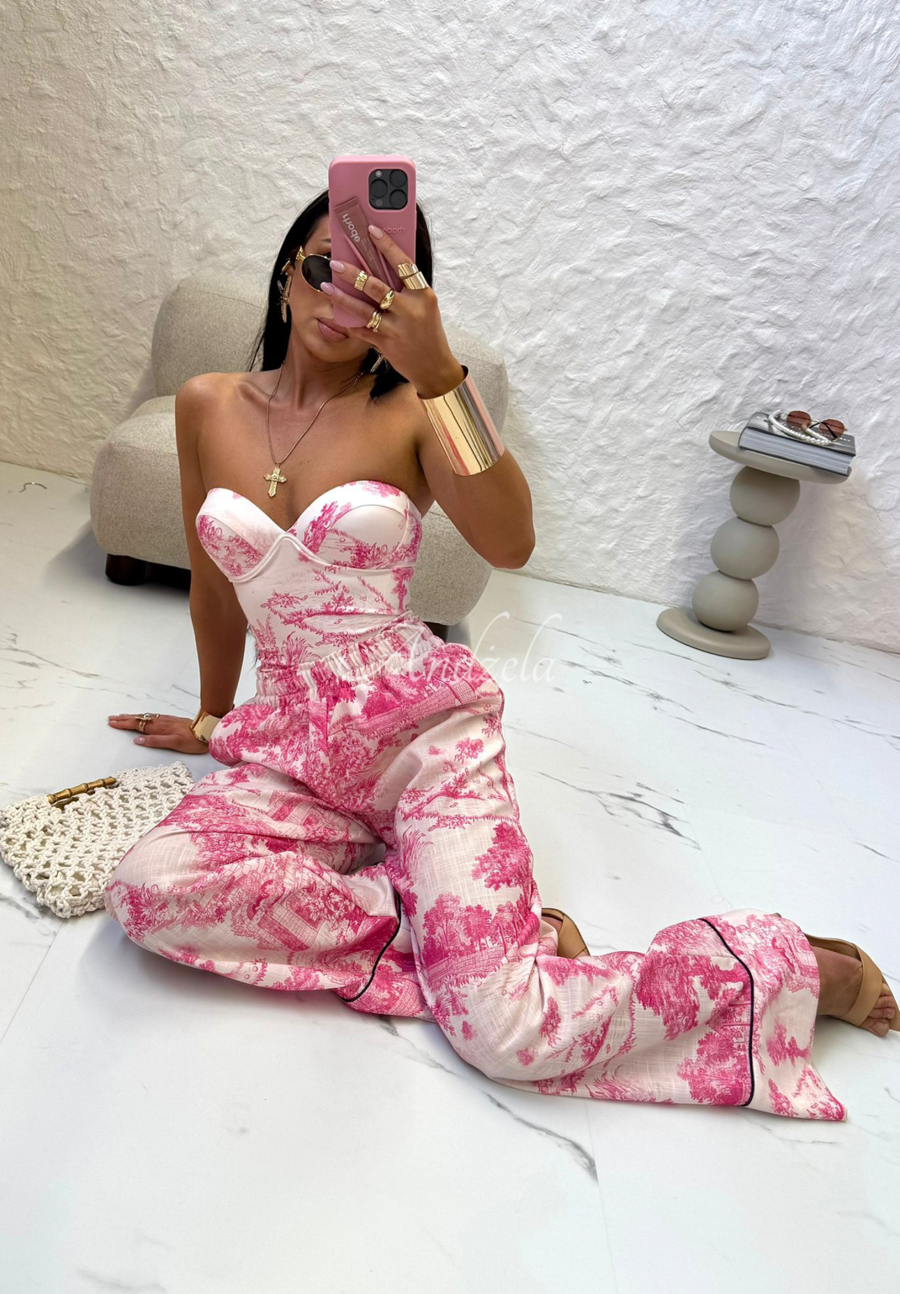 Body kostium kąpielowy we wzory La Milla Dreamy Places różowy