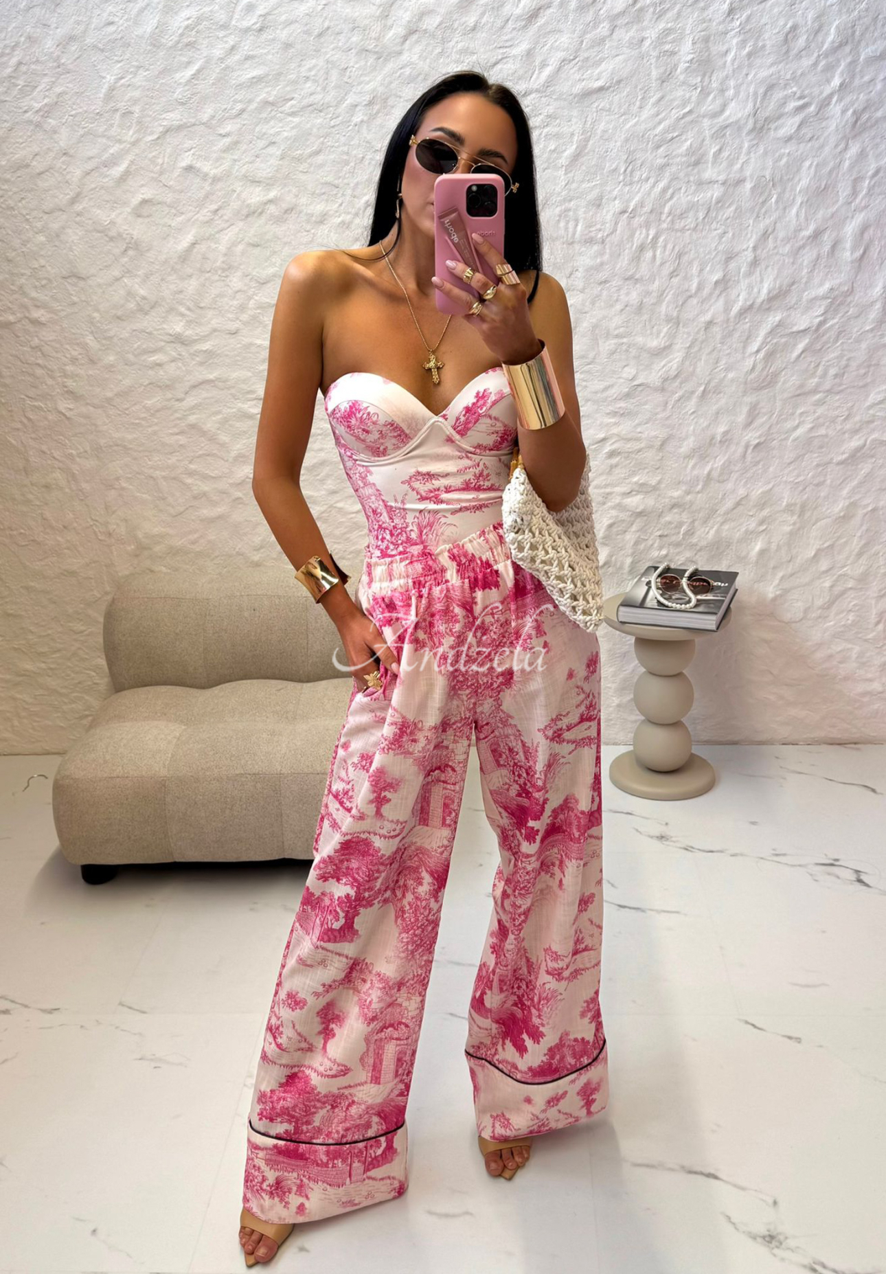 Body kostium kąpielowy we wzory La Milla Dreamy Places różowy