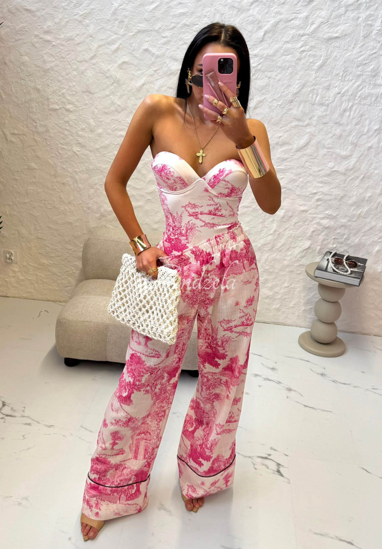 Body kostium kąpielowy we wzory La Milla Dreamy Places różowy