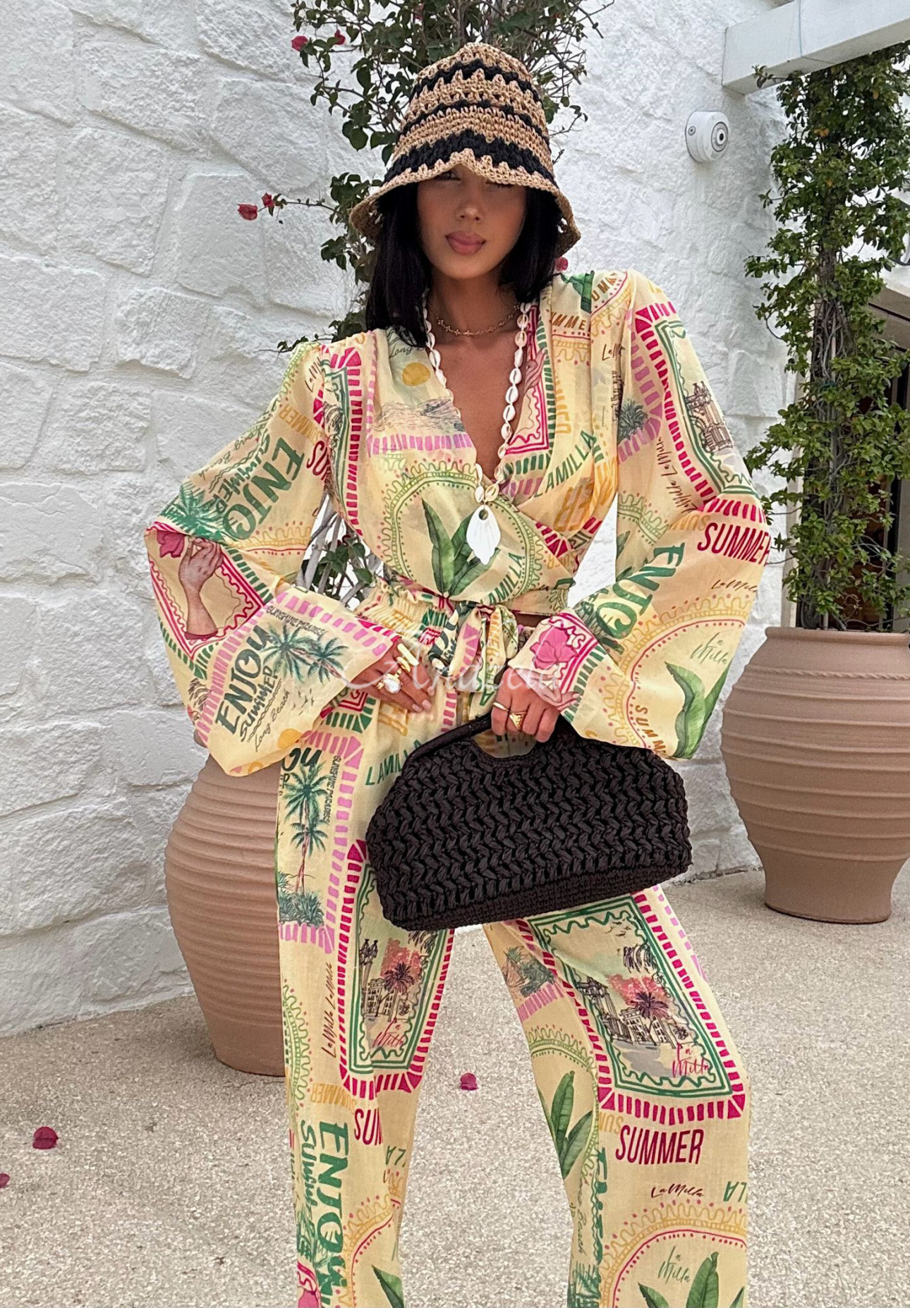 La Milla Sunbathing Today banana patterned shirt