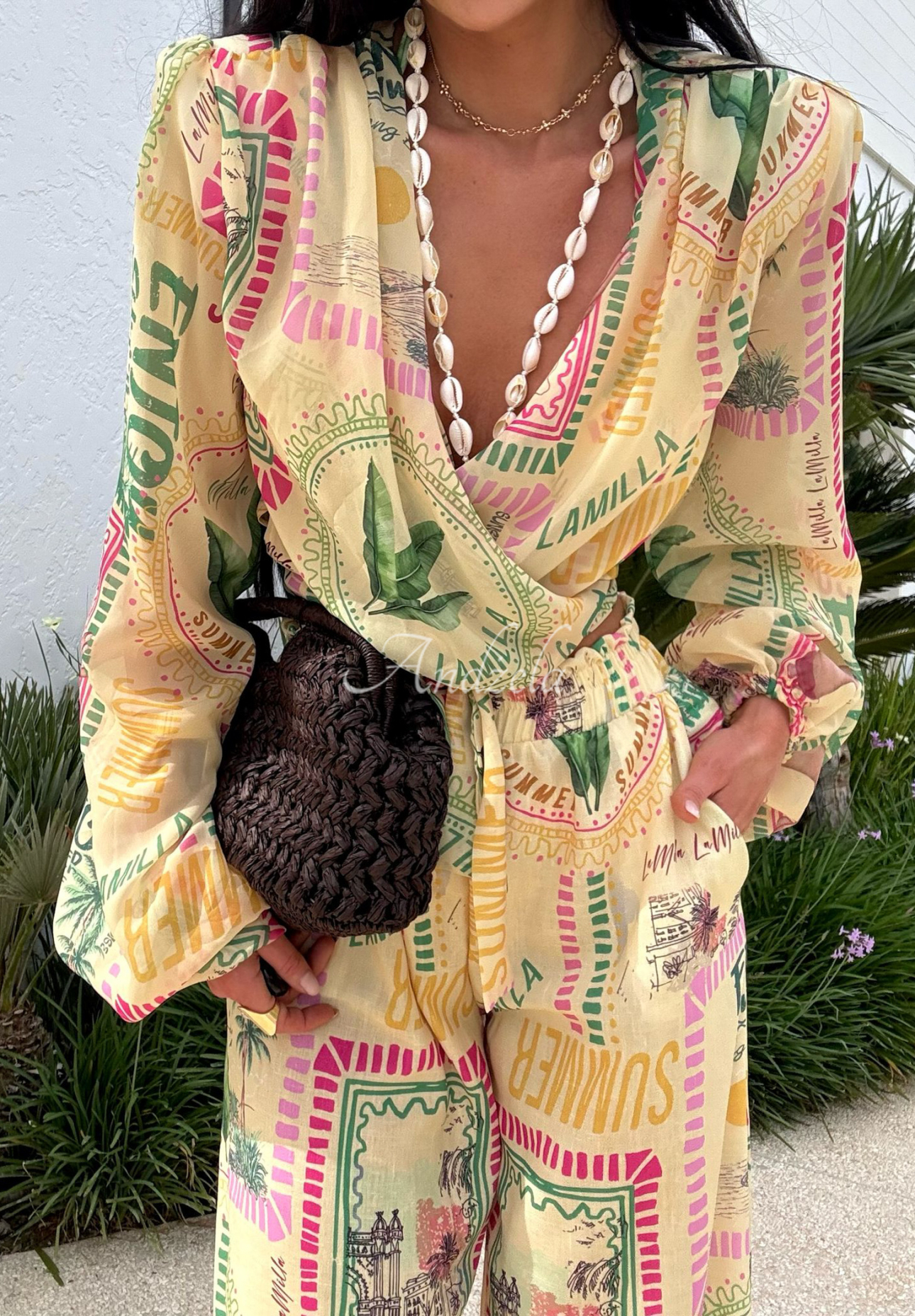 La Milla Sunbathing Today banana patterned shirt