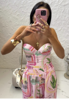 Wzorzysty kostium kąpielowy La Milla Sunbathing Today różowy