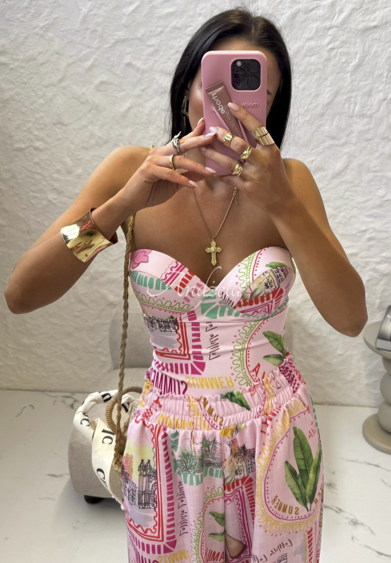 La Milla Sunbathing Today patterned swimsuit body pink