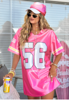 Long T-shirt dress with prints Number 56 pink