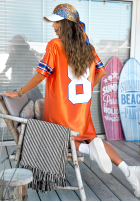 Długi T-shirt sukienka z nadrukami Extraordinary pomarańczowy