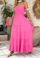 Sukienka maxi z falbankami Sunshine Perfection różowa