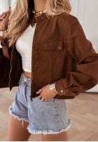 Skórzana kurtka Warm Latte czekoladowa