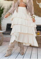 Spódnica maxi z falbankami Every Twirl beżowa