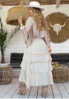 Spódnica maxi z falbankami Every Twirl beżowa