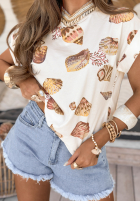 T-shirt w muszelki Every Seashell biały