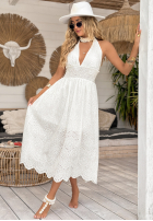 Ażurowa sukienka maxi boho Breathtaking Views ecru