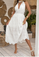 Ażurowa sukienka maxi boho Breathtaking Views ecru