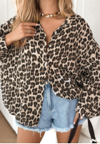 Muślinowa koszula w panterkę Spice Islands ecru