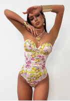 Body kostium kąpielowy w cytrynki La Milla Tasty Lemons pudrowy róż