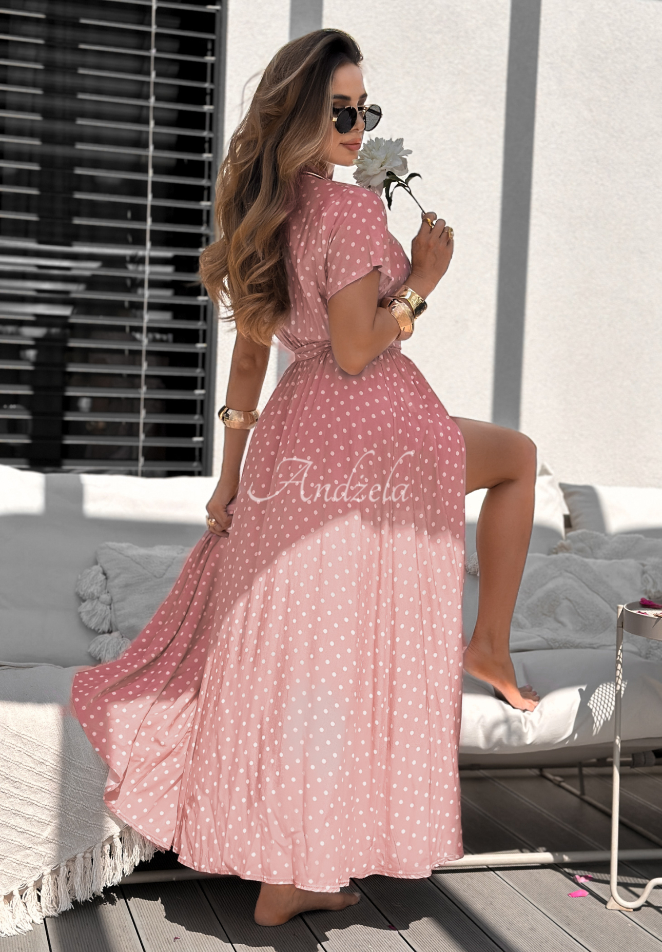 Wendy powder pink pea dress