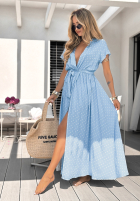 Sukienka w groszki Wendy błękitna