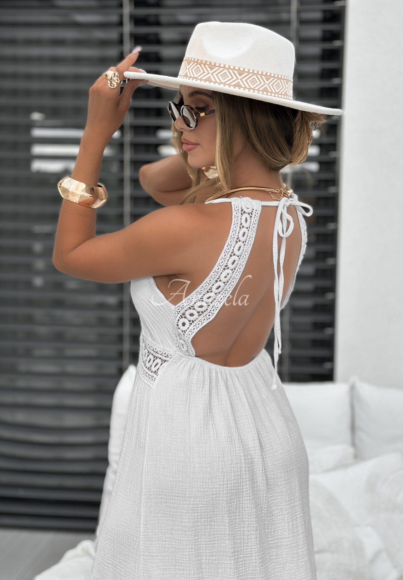 Strapless muslin maxi dress by Crystal Clear Waters white