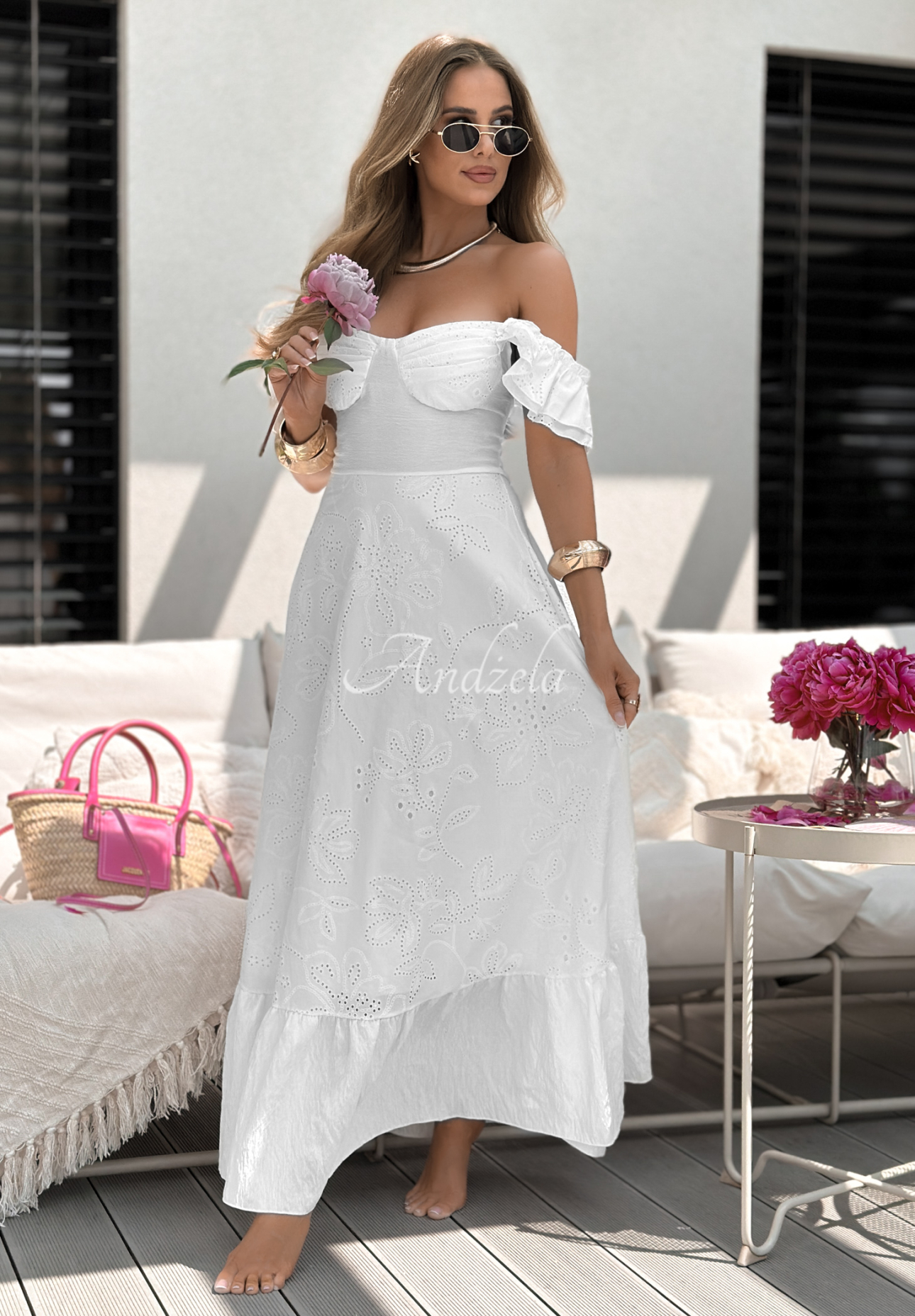 Palm Beaches white openwork boho dress