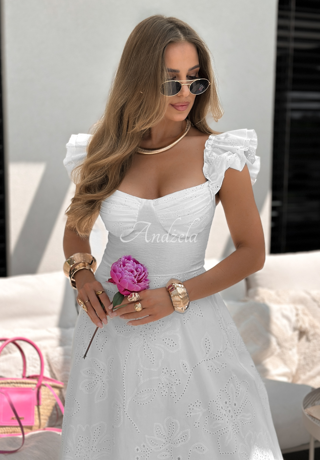 Palm Beaches white openwork boho dress