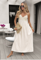 Sukienka maxi boho Long Time No Sea beżowa