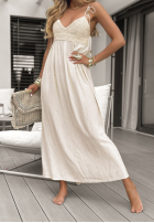 Sukienka maxi boho Long Time No Sea beżowa