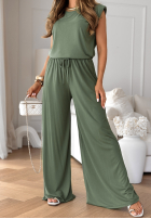 Komplet tank top i spodnie wide leg The Two Of Us khaki