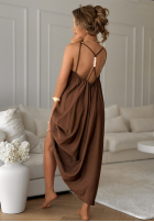 Sukienka oversize na ramiączkach Catalina Island czekoladowa