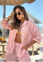 Koszula w cytrynki Fresh Lemon Juice pudrowy róż