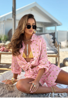 Koszula w cytrynki Fresh Lemon Juice pudrowy róż