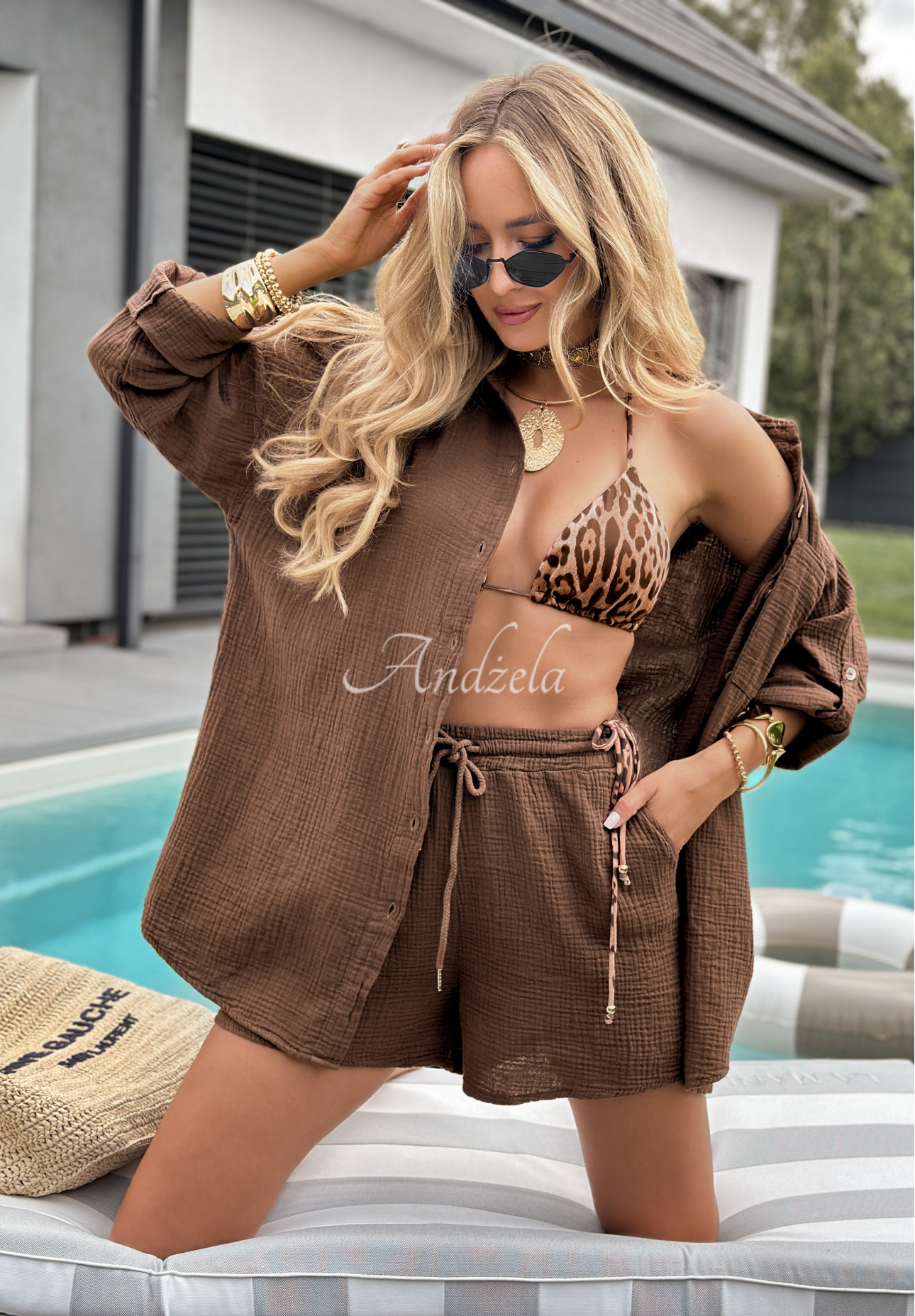 Elisabetta chocolate muslin shirt