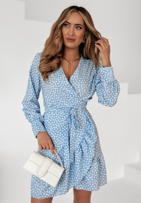 Lil Flowers blue floral envelope dress