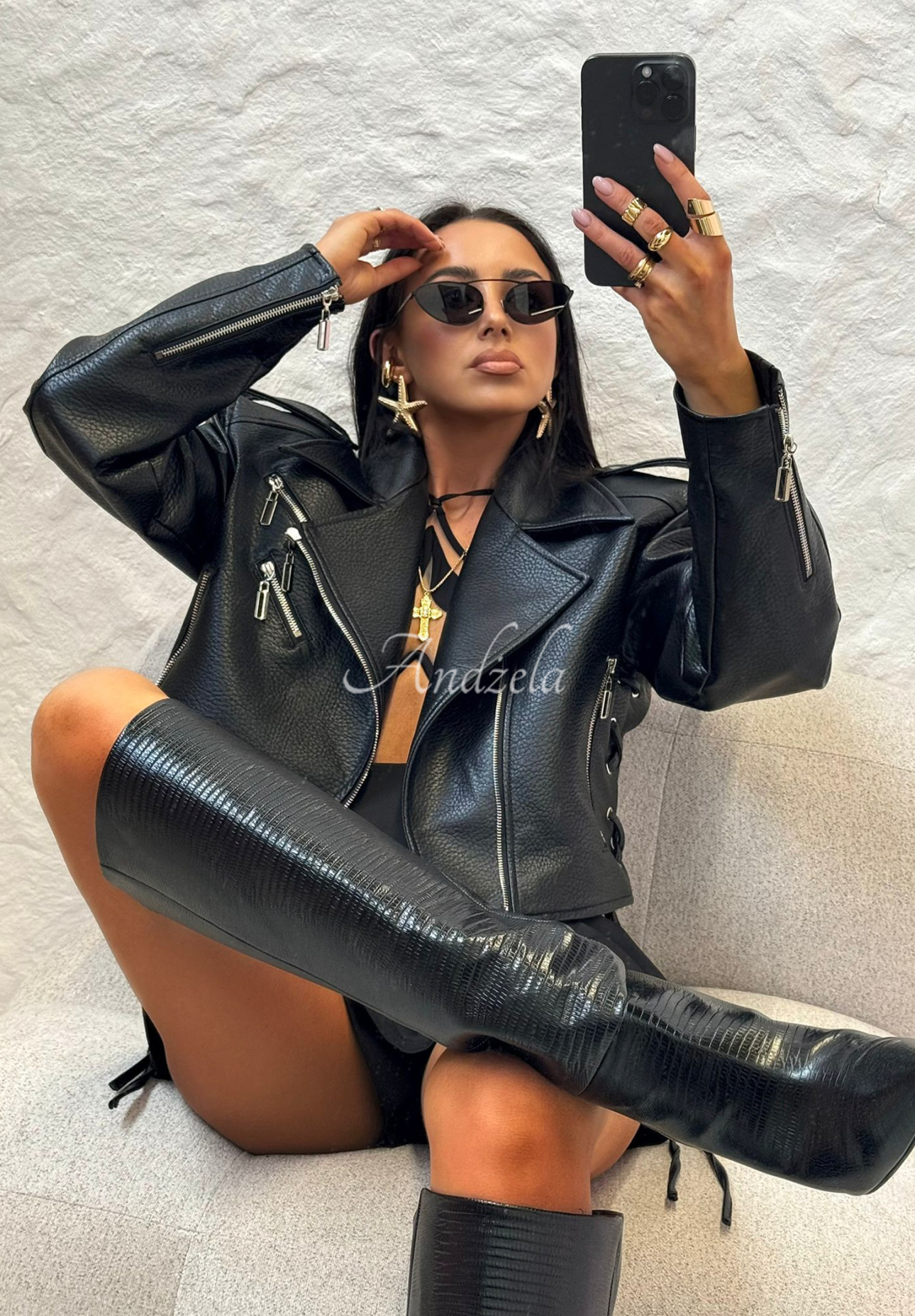 La Milla Really Notice leather ramones black