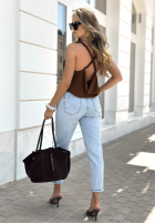 Top na ramiączkach Braidy Twirls czekoladowy