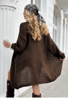 Long knitted cardigan Bueno chocolate