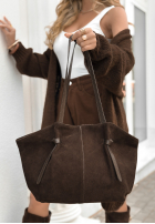 Zamszowa torebka Can't Help It Off czekoladowa