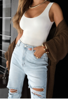 Spodnie jeansowe z przetarciami Miss Ripps jasnoniebieskie