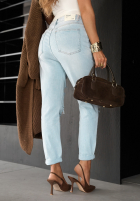 Spodnie jeansowe z przetarciami Miss Ripps jasnoniebieskie