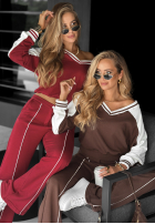 Komplet bluza i spodnie Moment To Think burgundowy