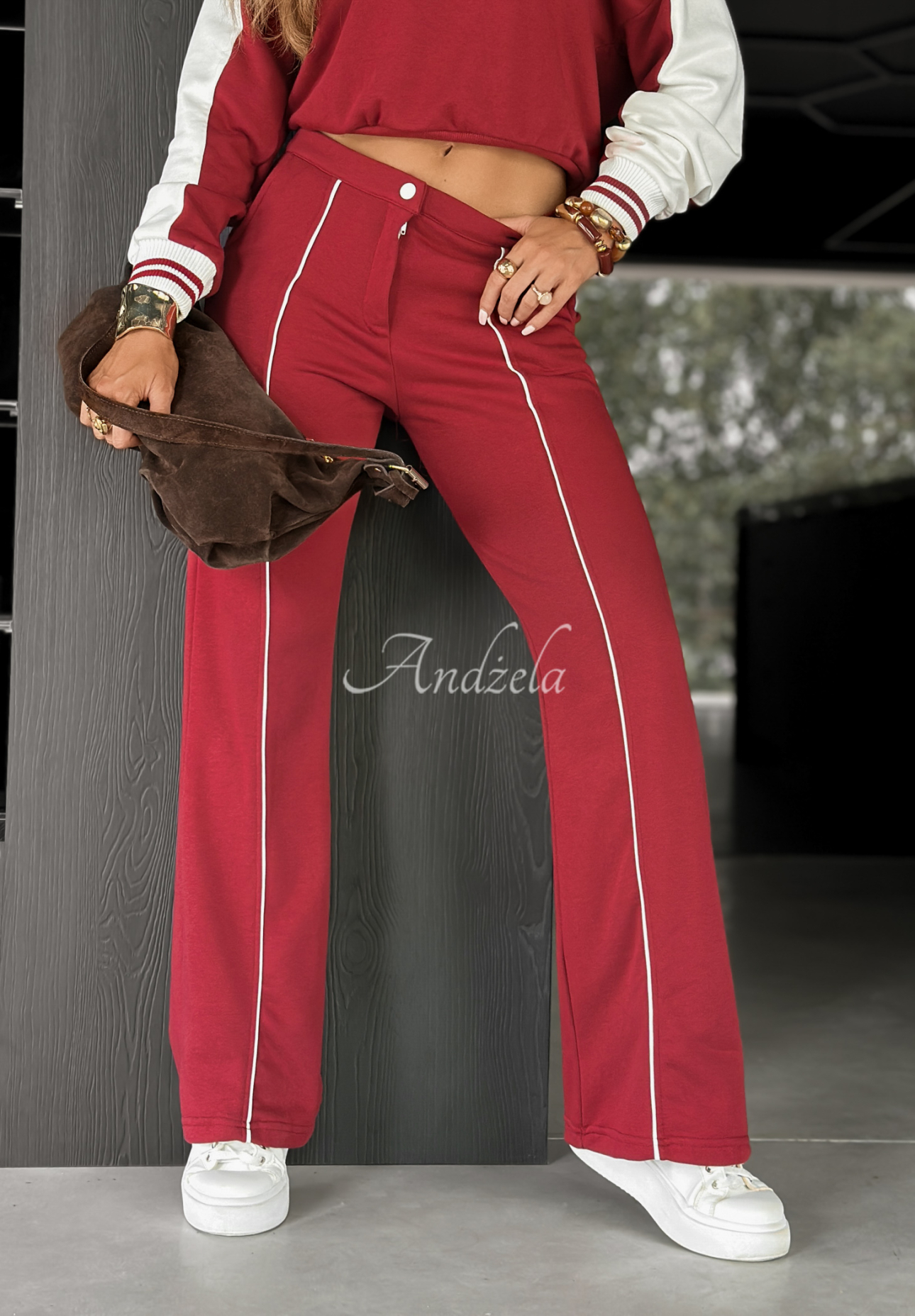 Moment To Think sweatshirt and pants set burgundy