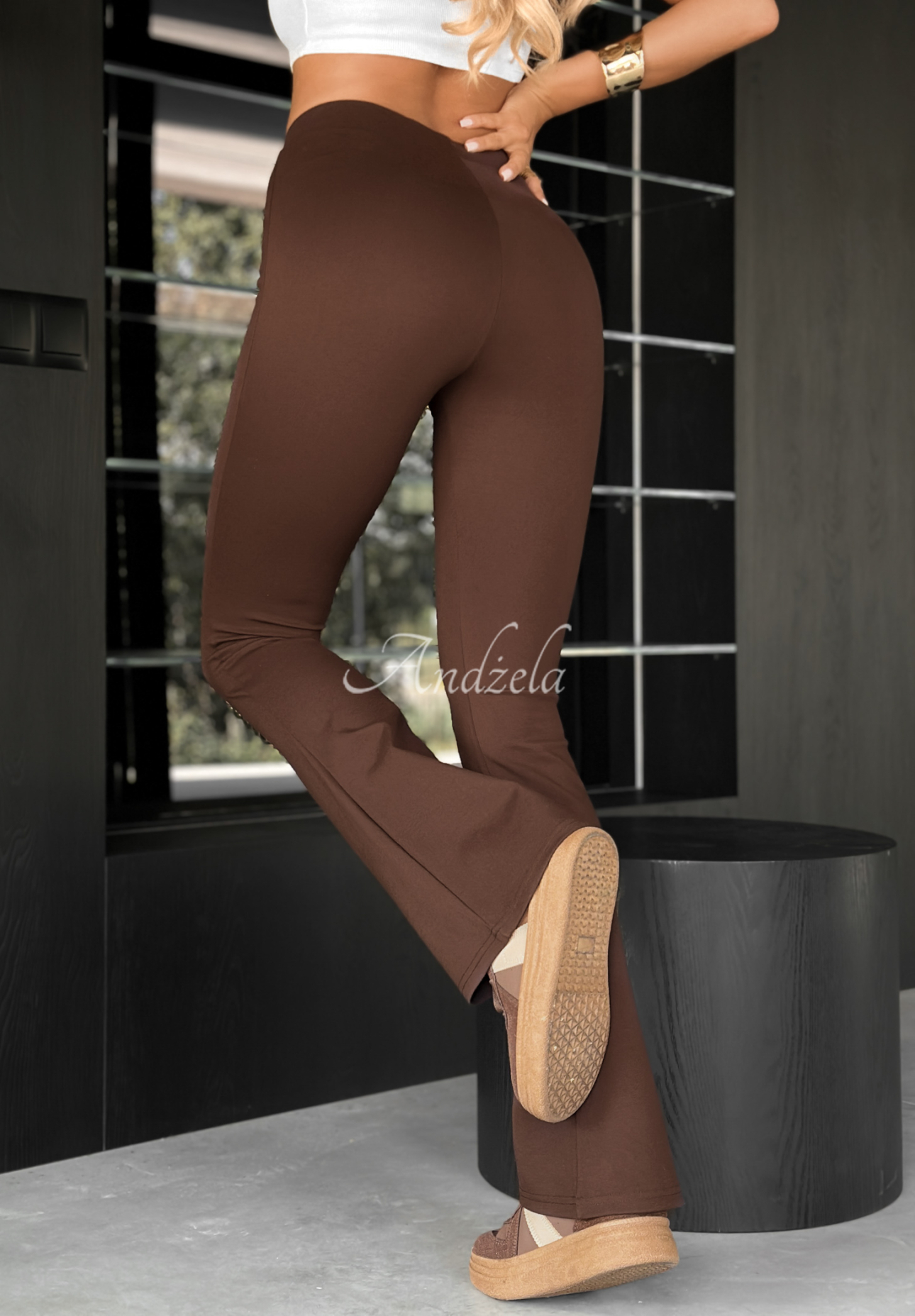 Legginsy dzwony Nashville czekoladowe