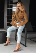 Krótki płaszcz Stay Unstoppable czekoladowy