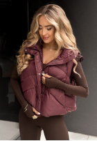 Pikowana kamizelka I Said Something burgundowa