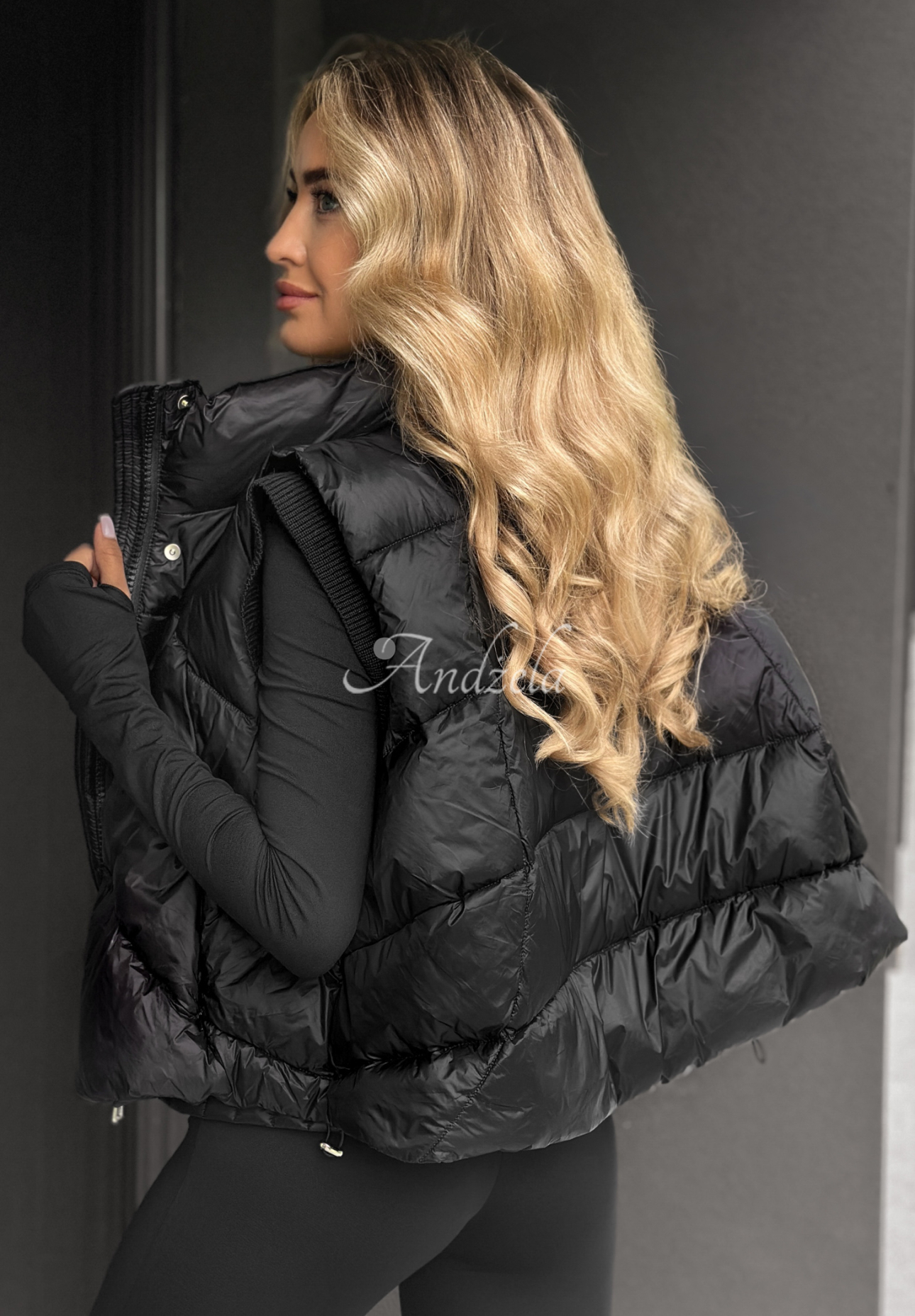 I Said Something down vest black