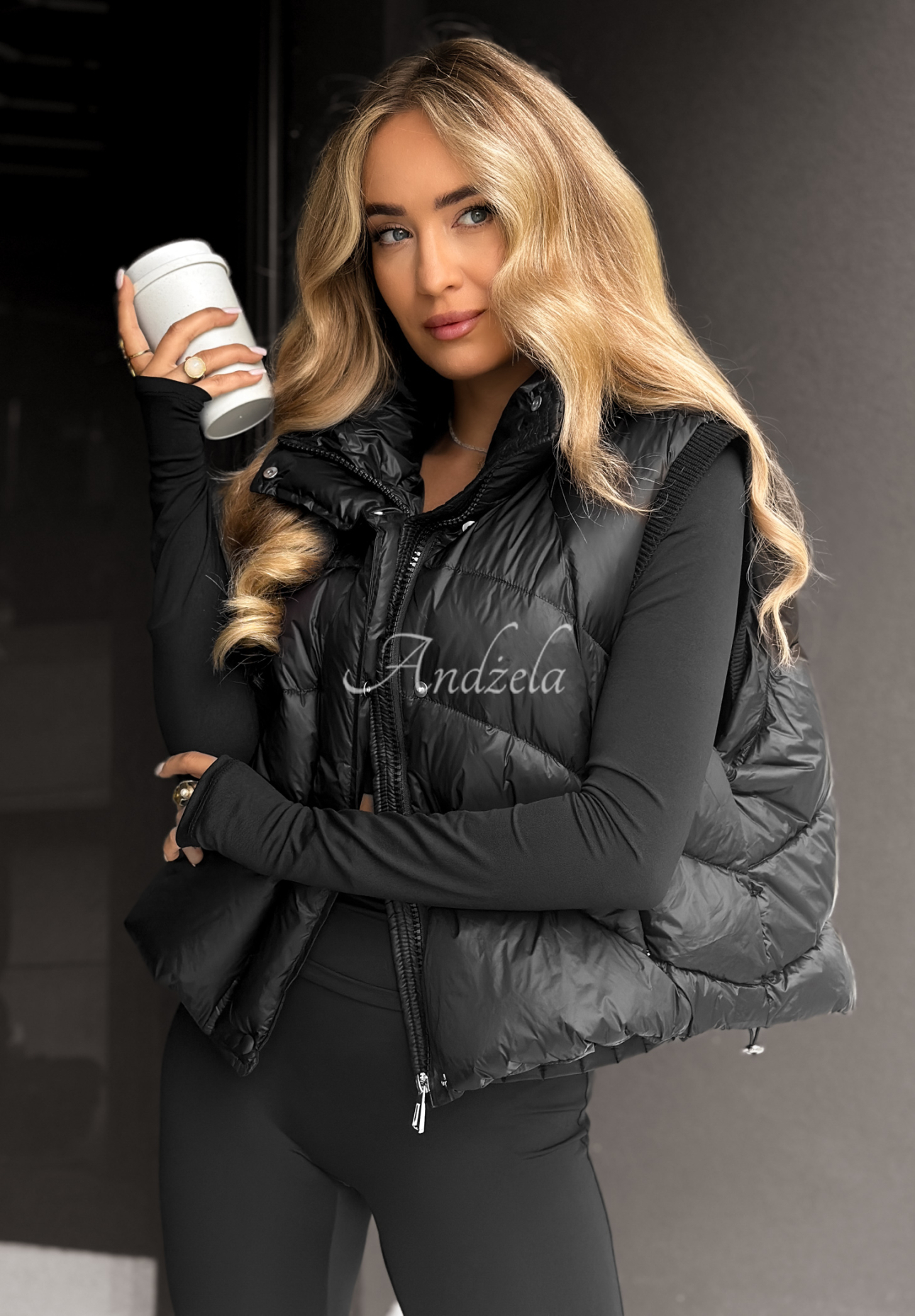 I Said Something down vest black