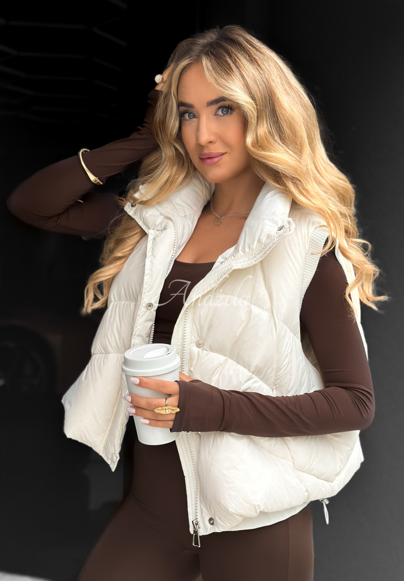 Puchowa kamizelka I Said Something ecru