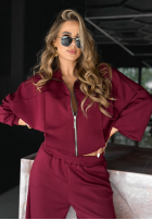 Komplet dresowy bluza i spodnie Now You See burgundowy