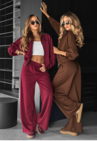 Komplet dresowy bluza i spodnie Now You See burgundowy
