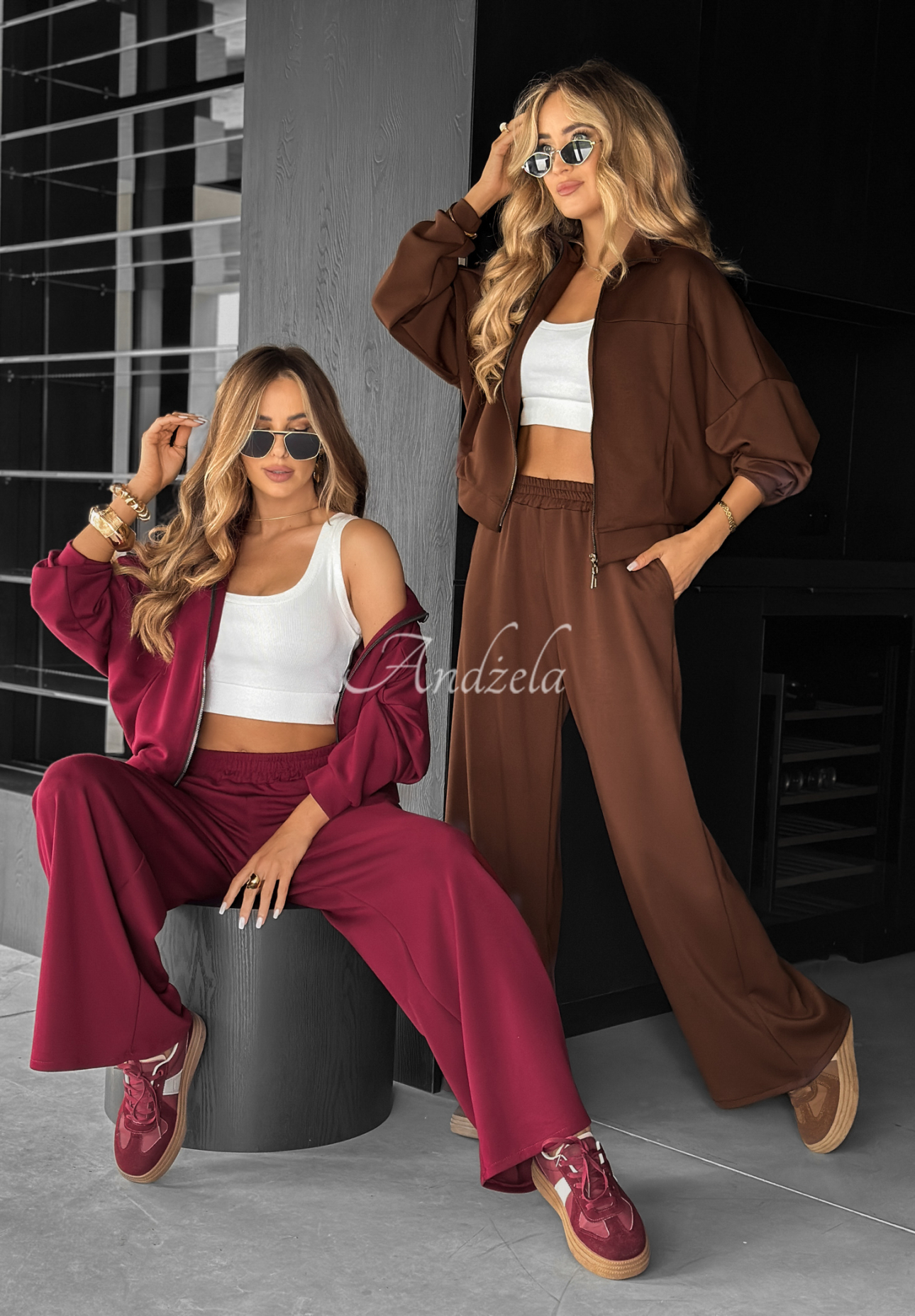 Viscose sweatshirt and pants set Now You See chocolate